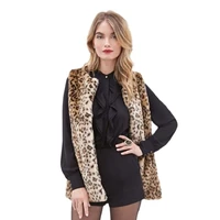 2021 new middle and long style leopard print fur vest coat women thin faux fur jacket female v necked furs coats gilet fur vest