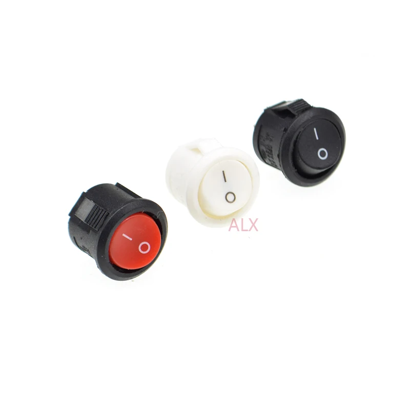Круглые мини-кнопочные переключатели питания 10 шт. 15 мм 16 диаметр 2pin красный