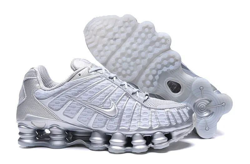 

NIKE shox TL running shoes men fashion Triple Silver breathable outdoor sport shoes comfortable sneakers
