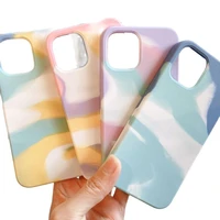 official dazzle rainbow gradient color soft liquid silicone case for iphone 1211 pro max xr xs max 8 7 plus se2 cover