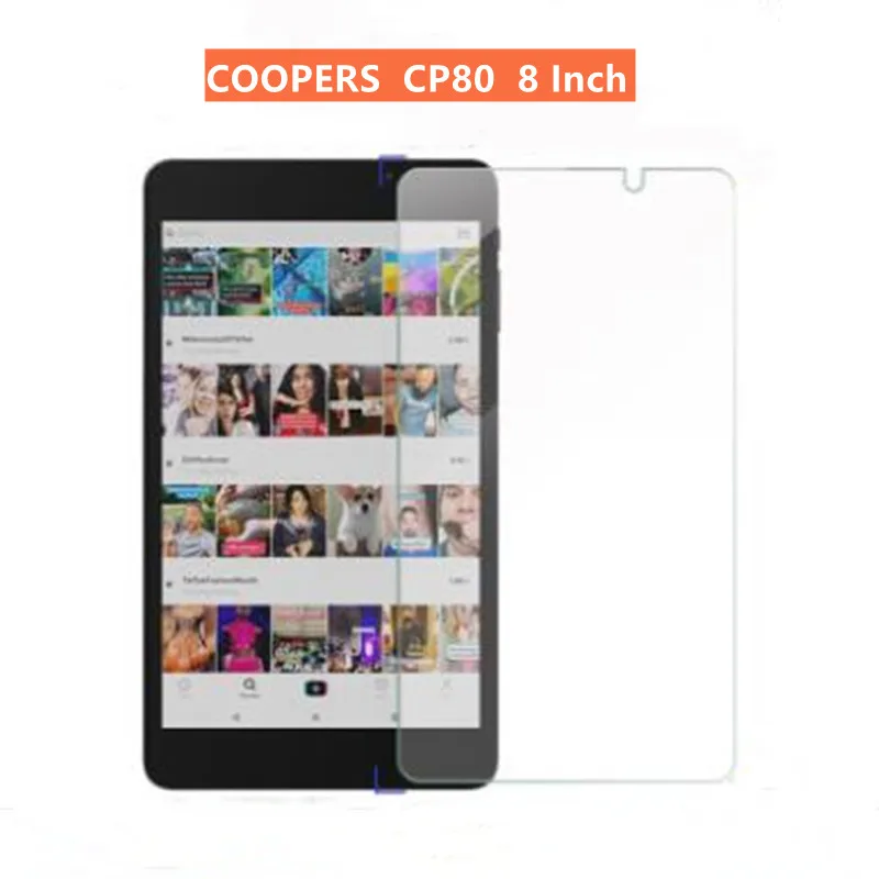 

Tempered Glass For COOPERS CP80 8inch Tablet Screen Protector Protective Flim