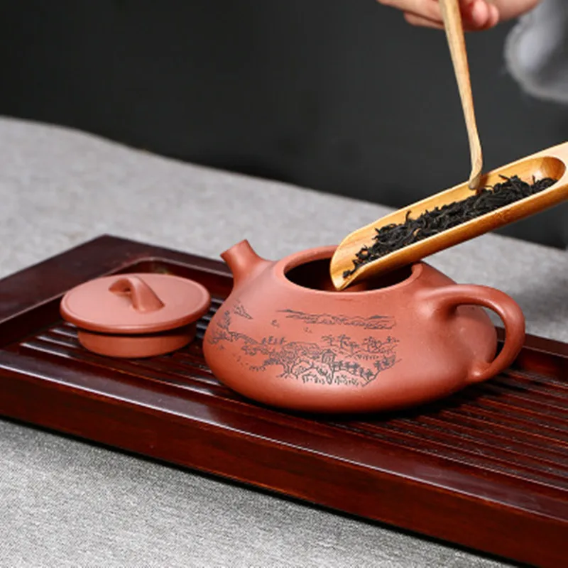 Исин чайник Оригинал мин прозрачный цемент фиолетовый песок плоский пузырьковый