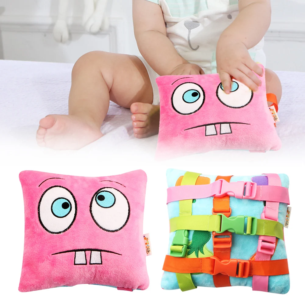 Montessori Baby Puzzle Buckle Dolls Busy Board for Toddlers Kids Sensory Buckle Pillow Toy Activity Baby Learning Toys For Child