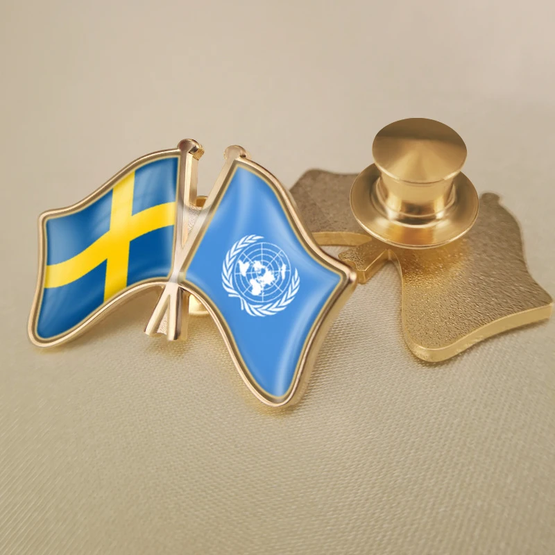 Соединенные Штаты и Швеция перекрестные двойные фотообои брошь|Броши| |