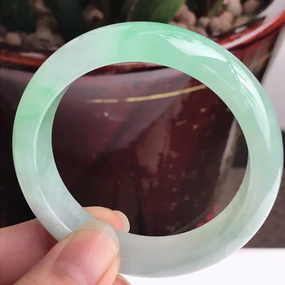 

Натуральный бирманский жадеит светло-зеленый браслет 54-64 мм Элегантные украшения принцессы, лучший подарок для матери и девушки