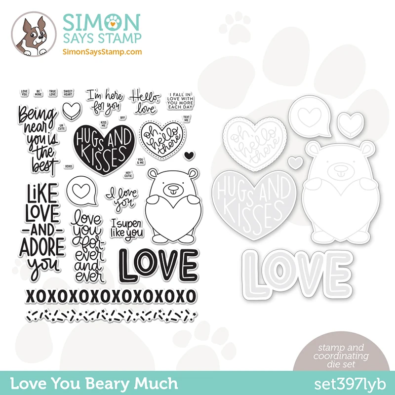 

JC Bear Love Heart XO Letters Metal Cutting Dies and Stamps Scrapbook Craft Stencil DIY Card Make Album Sheet Mold Mould Decor