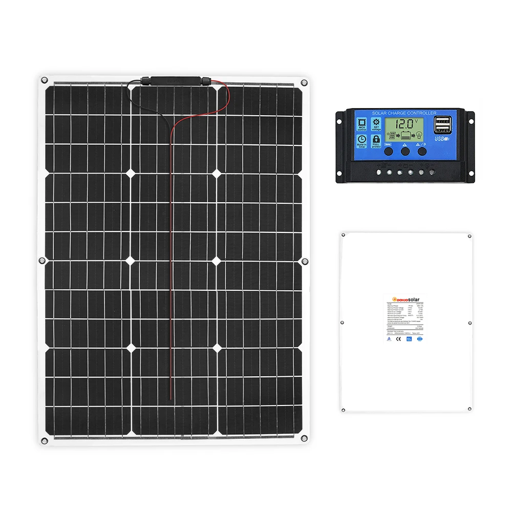 50W Dokio 18 в 50 Вт солнечная панель гибкие складывающиеся солнечные наборы зарядка наружная солнечная панель s для кемпинга/лодки/дома для автомобиля 12 В зарядка - Цвет: 50W