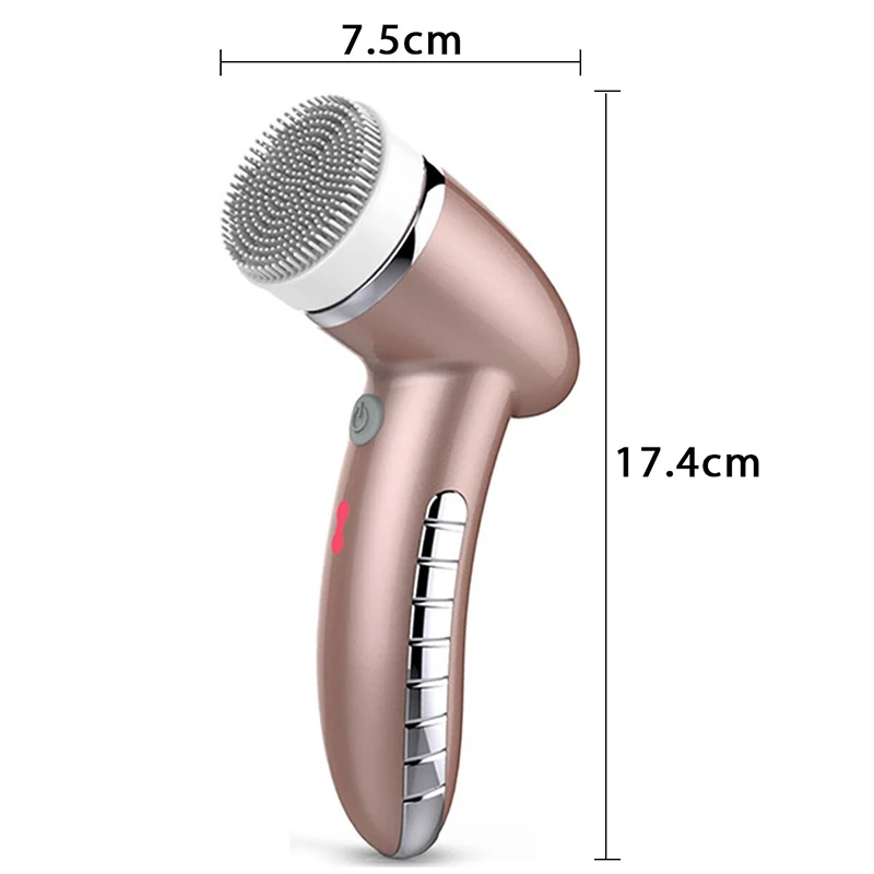 

4 IN 1 Facial Cleansing Brush Sonic Vibration Mini Face Cleaner Silicone Deep Pore Cleaning Electric Face Massage Waterproof