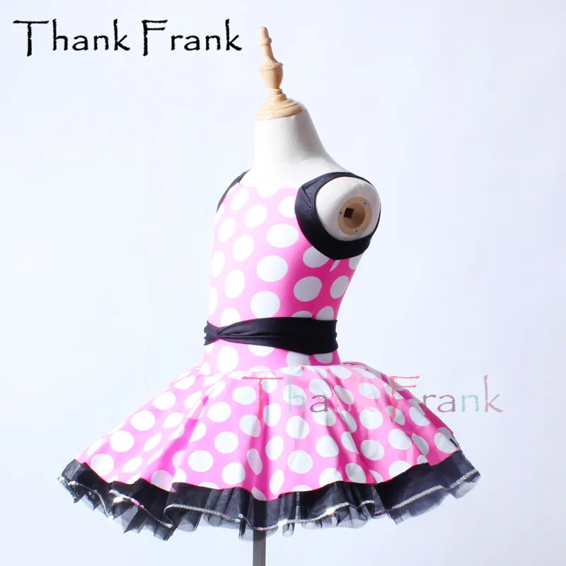 Балетное платье-пачка в белый горошек для девочек танцевальные костюмы без