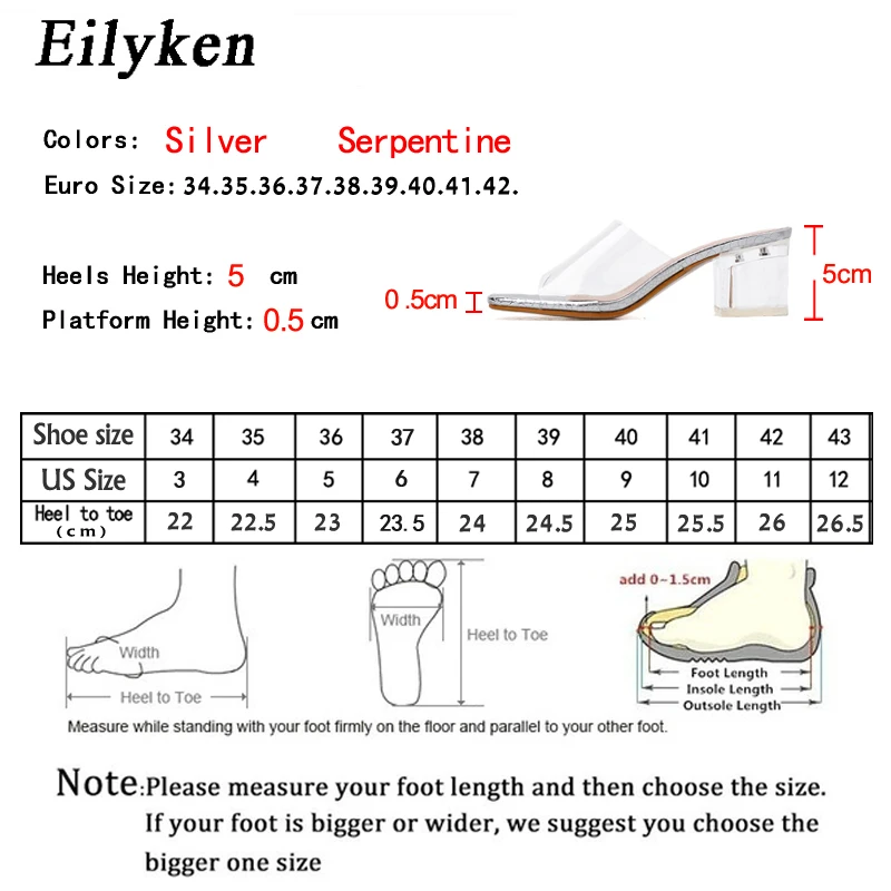 Eilyken/Новый дизайн мягкие шлепанцы с квадратным носком Модные прозрачные ПВХ