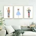 Акварельный гайковёр, принты балерины, солдата, Рождество, праздник, домашний декор, холст, живопись, картины, постер, скандинавский стиль