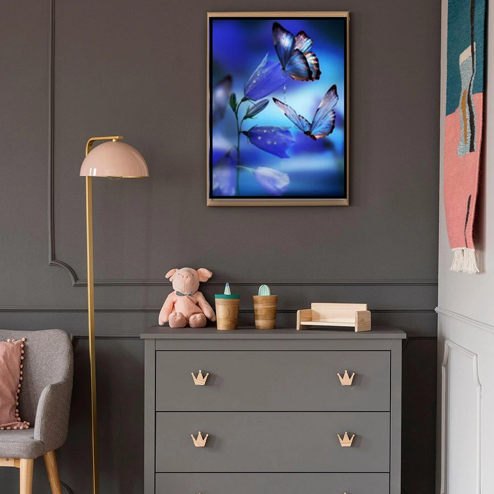 

30x40 Diy Diamond Painting 5d for Home Decor , Living Room Decoration ,Blue Butterfly