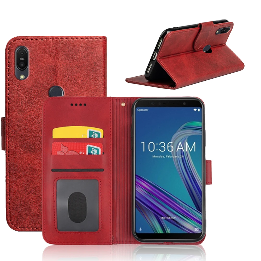 

MKS Flip Case for ASUS ZenFone Max Pro M1 (ZB602KL) Cover Luxury Wallet PU Leather Phone Case with ID card slot