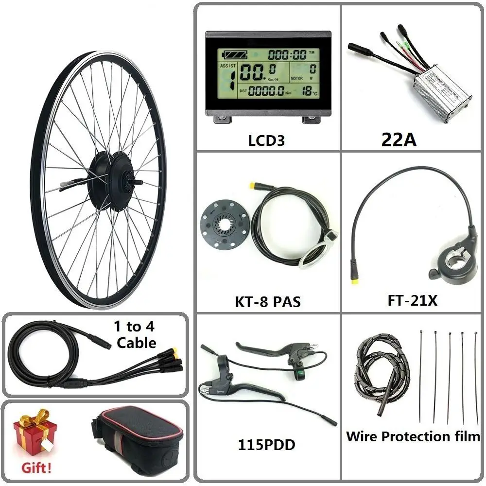 

SOMEDAY E-bike Conversion Kit 20 24 26 27.5 28 29 700C 48V 750W EBIKE Rear Rotate Hub Motor with LCD3 Display Water Proof