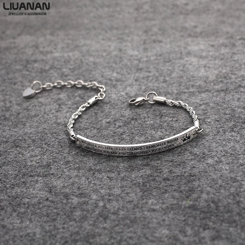 

Daughter Jewelry Bracelet Stainless Steel Engraving Bracelets Bangles Inspiration Birthday Gift for Daughter Granddaughter Girls