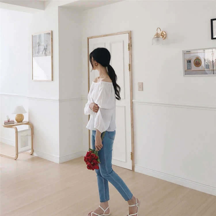 Женская блузка с рукавами-фонариками элегантная повседневная плиссированная