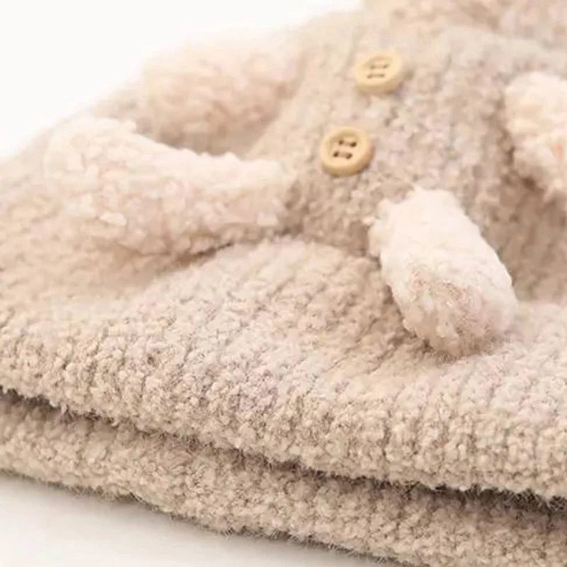 

Baby Autumn and Winter Hats Cute Cartoon Bear Woolen Hats Thickening Fashion Knitted Beanie Hats For 6 Months-2 Years Old