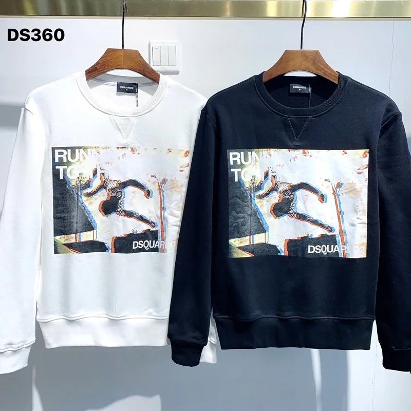 

Dsquared2 Новинка Мужская толстовка с круглым вырезом с принтом букв уличная хип-хоп с длинным рукавом хлопковая Высококачественная Женская/му...