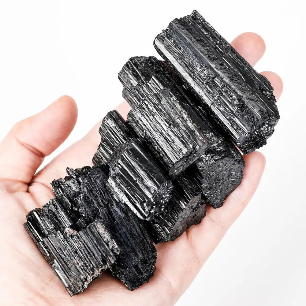 1kg black tourmaline crystals cluster quartz Natural stones