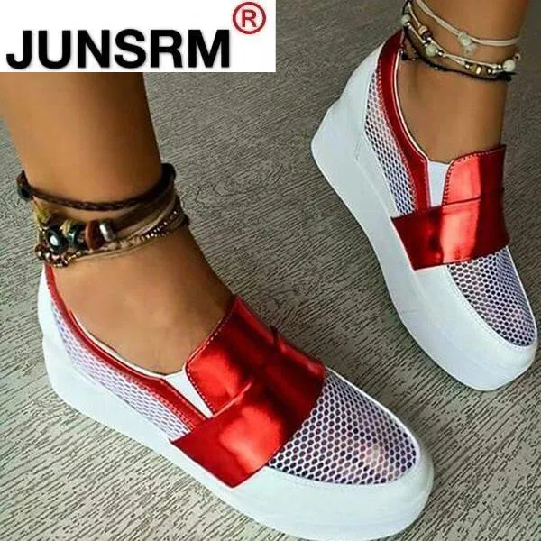 

2021 Sneaker Women Flat Platform Shoes Woman Breathable Mesh Tenis Casual Flat Shoes Women Zapatos Mujer Hollow Out Sneakers