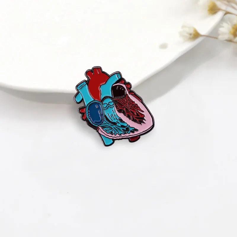 Human Organ Anatomical Heart Art Enamel Pin Science Biology CHD Awareness Brooch Anatomy Model Medical Badge | Украшения и