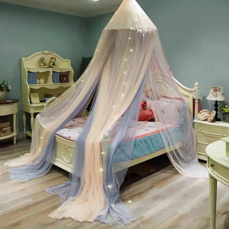 Двойная пряжа подвесная принцесса детская кровать навес москитная сетка