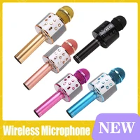 wireless karaoke microphone bluetooth compatible handheld portable speaker home ktv player with dancing record function for kids