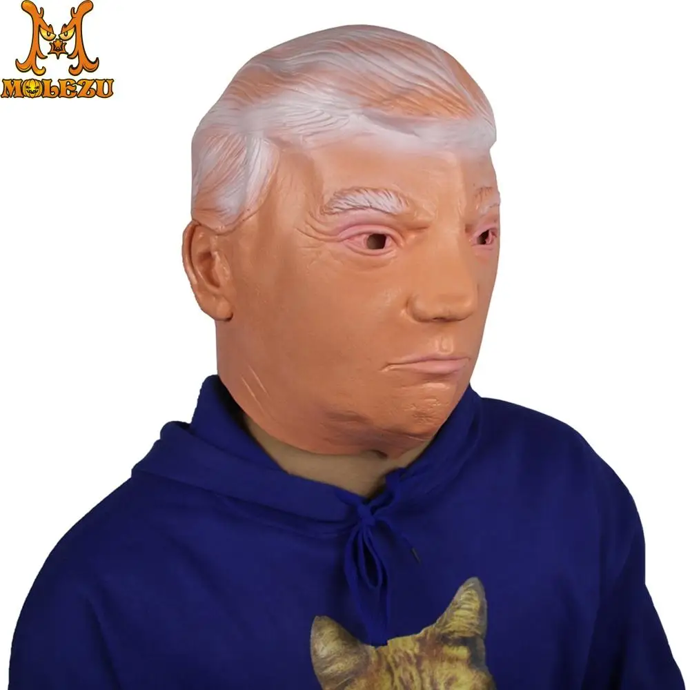 Molezu Хэллоуин коричневый Дональд Трамп маска президентский маскарадные