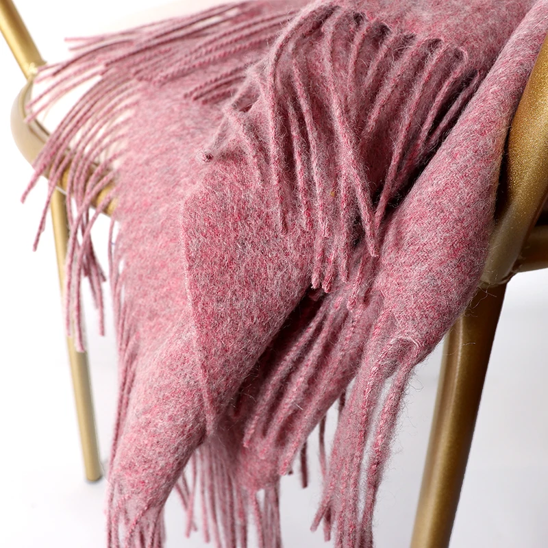 100% натуральная шерсть Зимний женский шарф осенний теплый шаль Белый