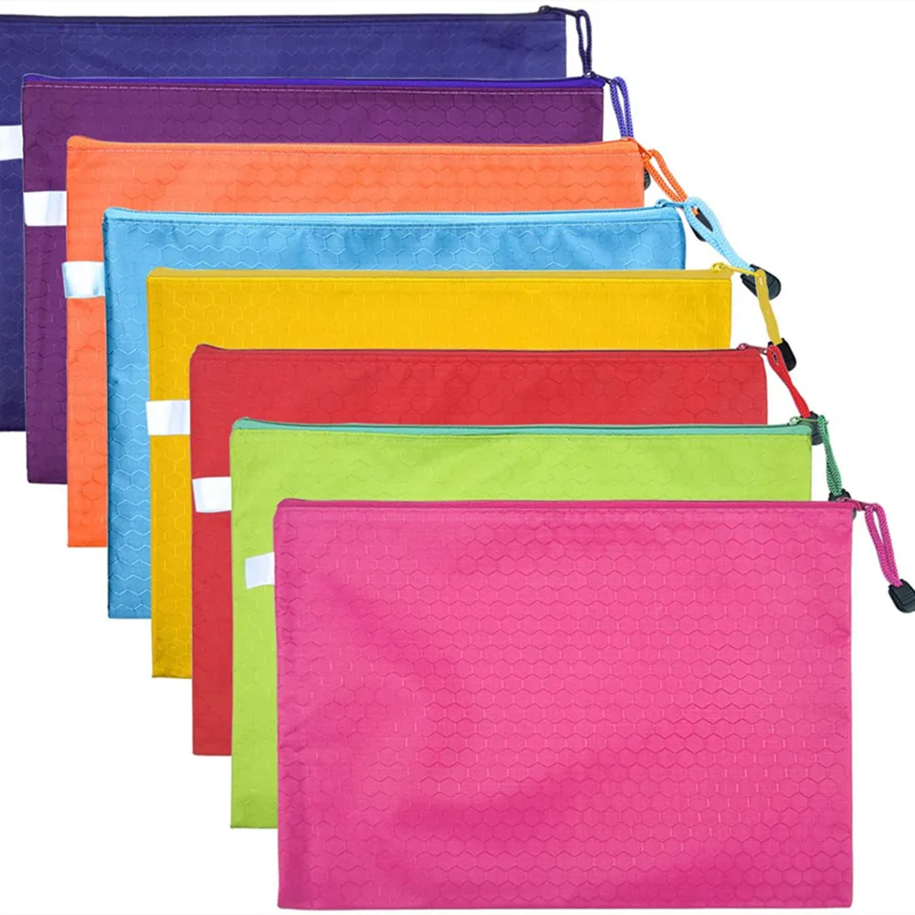 

5Pcs A4 Office Document Bags Zip Pouch Football Pattern Plastic Zipper File Bag PVC Waterproof Envelopes Filing Folder Organizer