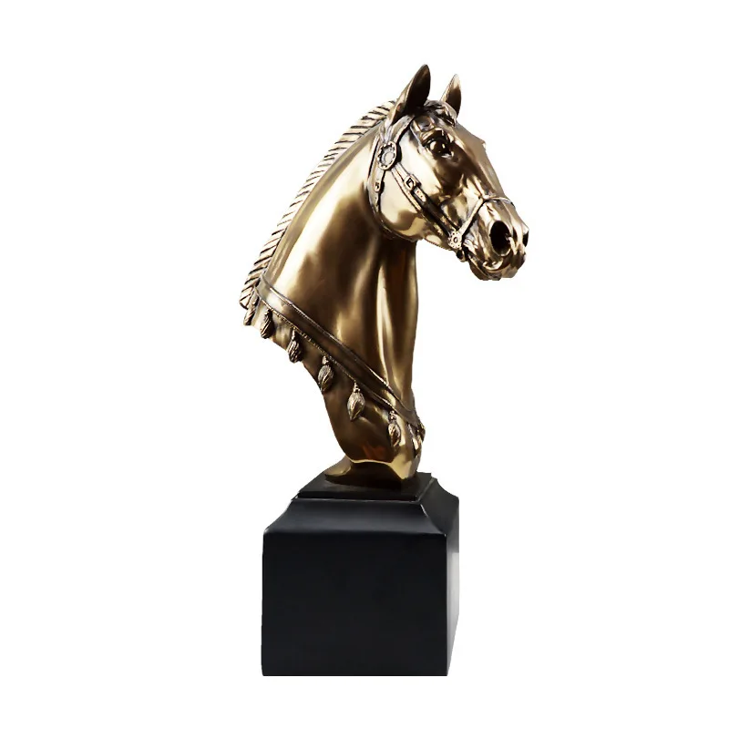 

Cast copper resin craft hotel home war horse head Chinese decorations home decor