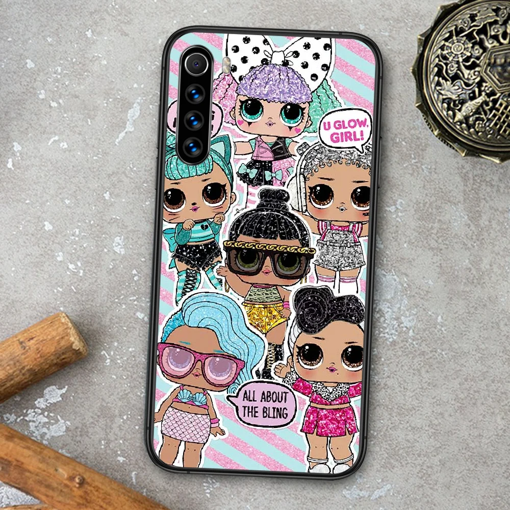 

LOL Cartoon Doll Phone Case For Xiaomi Redmi Note 7 8 8T 9 9S 4X 7 7A 9A K30 Pro Ultra black Etui Fashion Coque Luxury Bumper