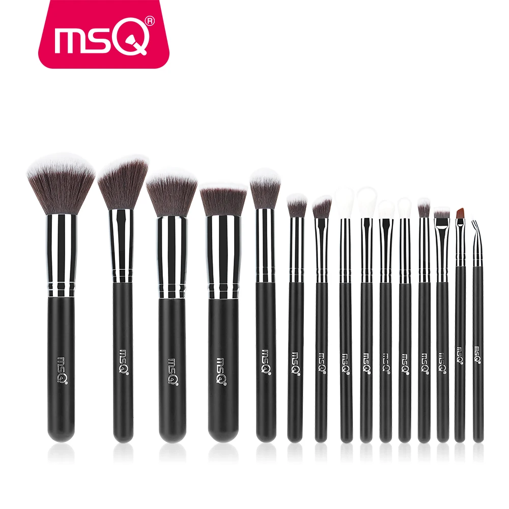 MSQ 4/15/19 шт. кисти для макияжа набор кистей для макияжа с деревянной Базовая кисть для теней для макияжа Наборы косметические инструменты для ухода натуральных и синтетических волос