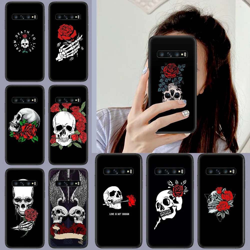 Чехол для телефона с изображением черепа розы и цветка корпус корпуса Samsung Galaxy S 6 7