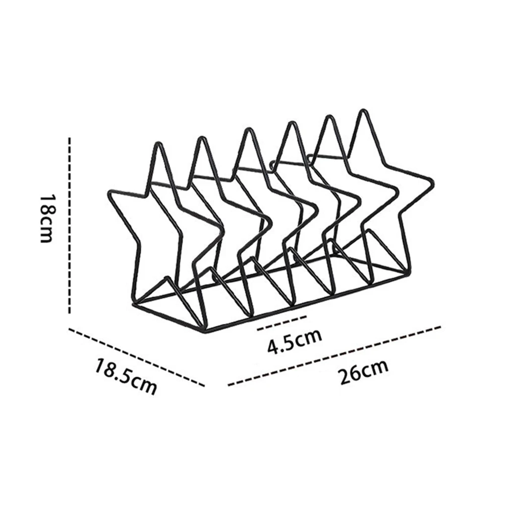 

Geometric Iron Multi Layer Book Magazines Document Holder Creative Star Book Standing File Desktop Manager Storage Shelf Stand