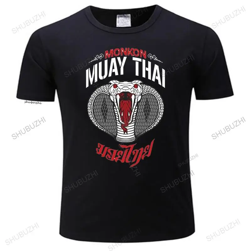 

Fashion summer cotton funny T-shirt For Men Muay Thai Monkon Snake Men Tshirts Short Sleeve O Neck Team Brand Clothing