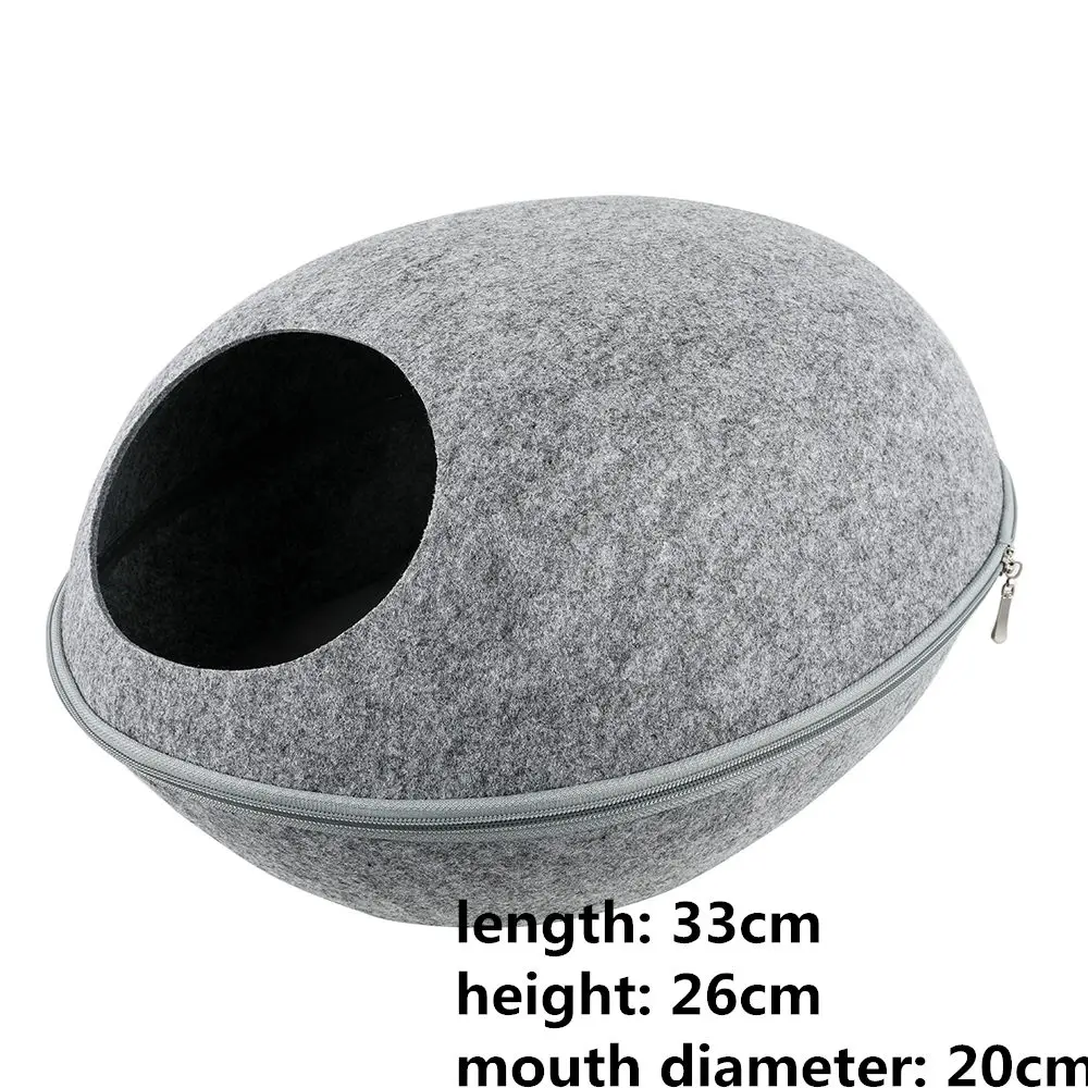 H25089LGY Кровать для собак и кошек, спальный мешок в форме яйца, войлочная ткань, домик для питомцев, гнездо, корзина для кошек, товары для кошек, товары для животных - Цвет: H25089LGY