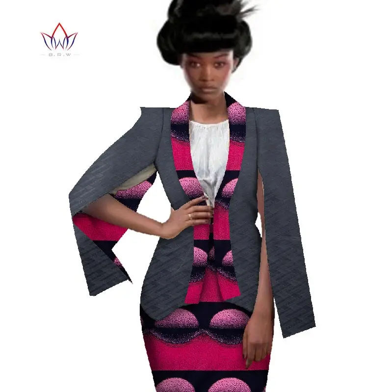 Африканский стиль Женская одежда комплект из двух предметов платье костюм для