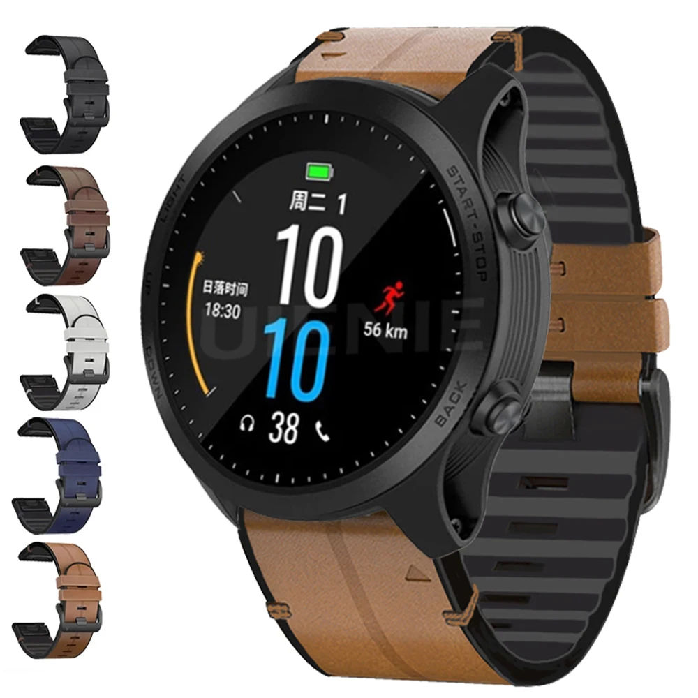 Кожаный ремешок для наручных часов Forerunner 935 945 Garmin Fenix 6 6Pro 5 5Plus S62|Смарт-аксессуары|