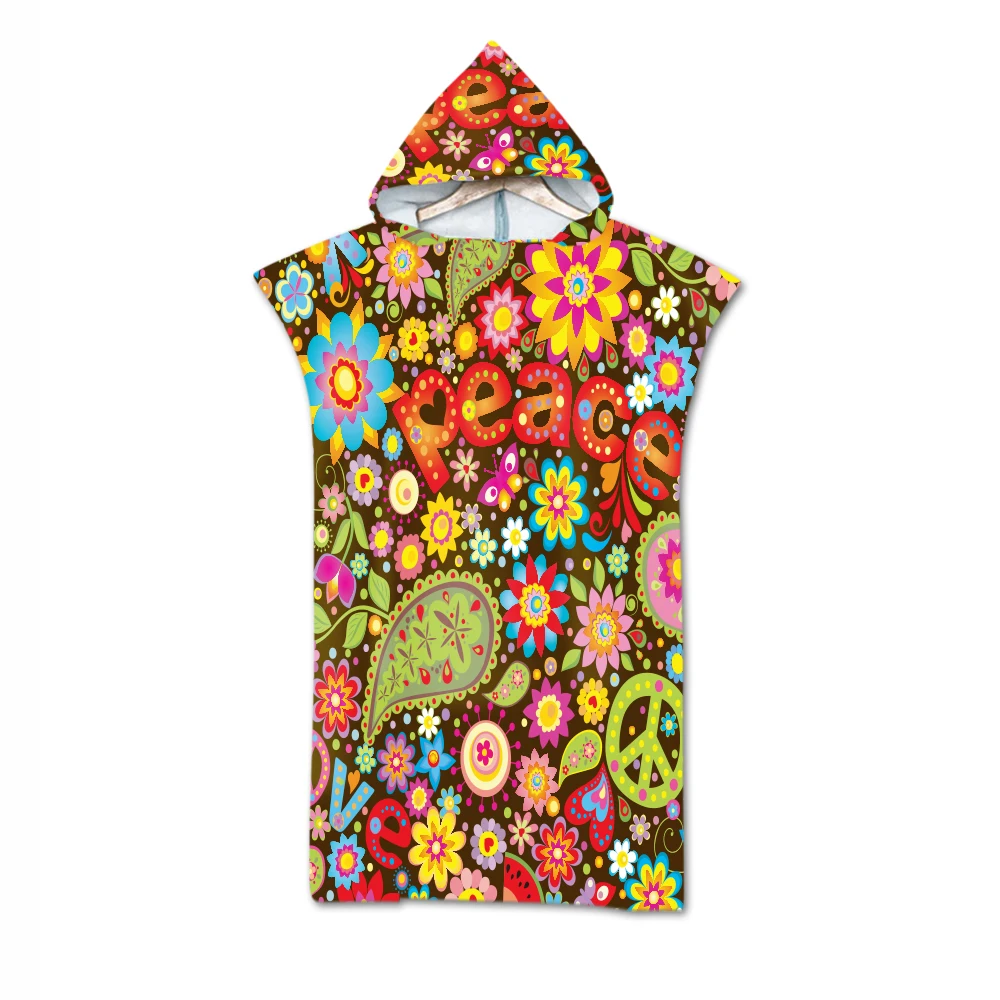 Красочный Рисунок хиппи с геометрическим рисунком пляжное полотенце из