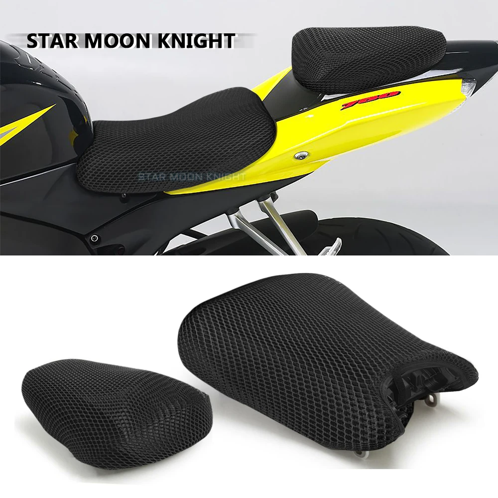 Motosiklet kaymaz 3D örgü kumaş klozet kapağı nefes su geçirmez yastık Suzuki için GSX750R GSX 750 R GSXR750 GSXR 750