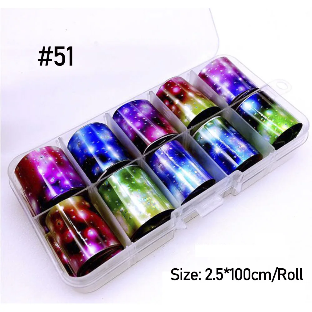 10 рулонов голографическая переводная фольга s микс звездное небо наклейки для