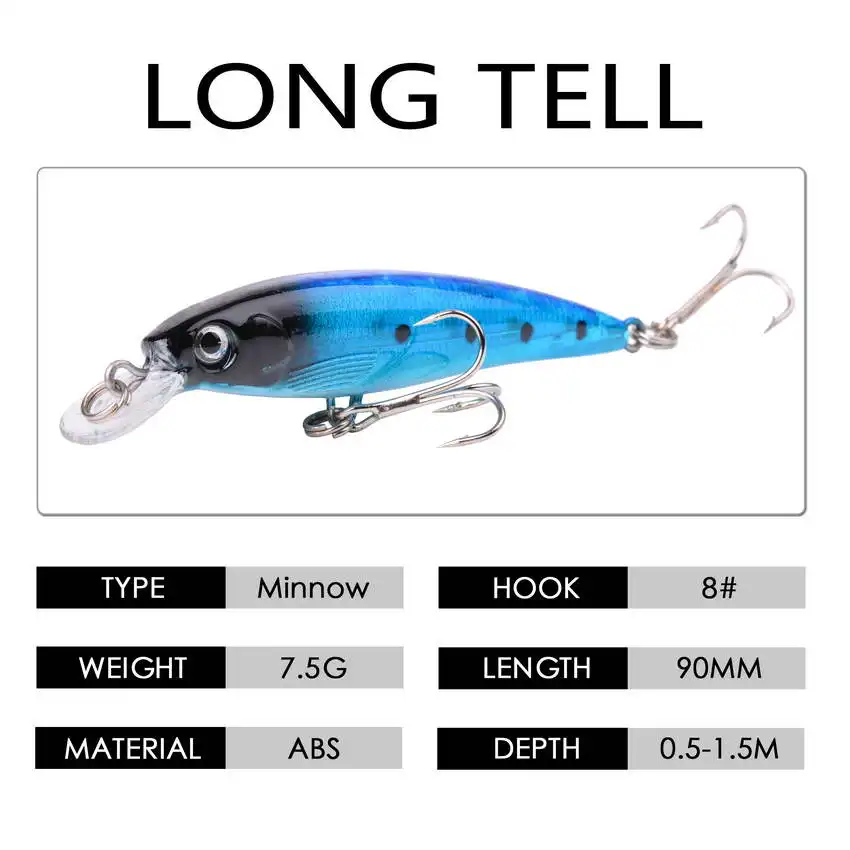 

8/10PCS Minnow Fishing Lure High Quality Hooks Fish Wobbler Tackle Crankbait Artificial Japan Hard Bait Swimbait Pesca