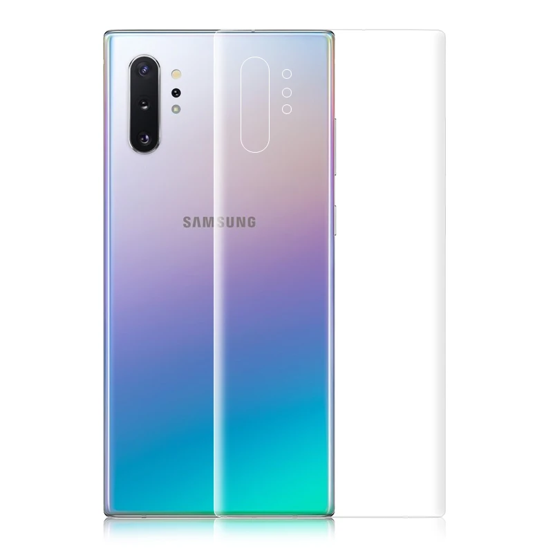 Note10 Plus стекло для камеры+ передняя и задняя 9D Гидрогелевая пленка для samsung Galaxy Note 10 Note10 Pro Защитная мягкая пленка для экрана - Цвет: Back 9D Film Only