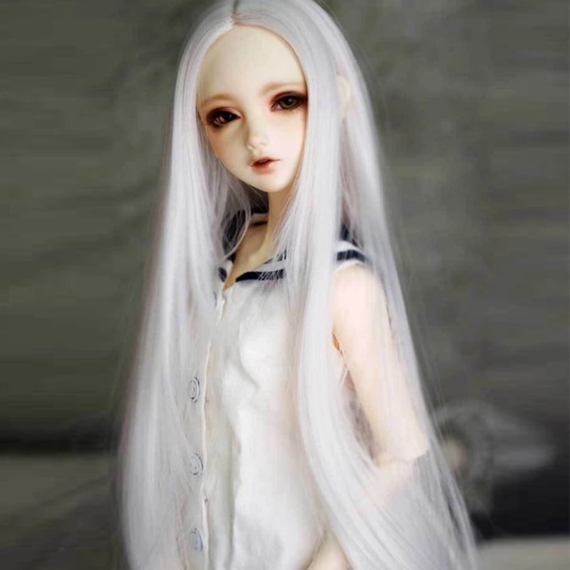 BJD длинный парик прямой белый для 1/3 24 &quot1/4 высокий SD MSD DK DZ AOD DD VOLKS кукла бесплатная