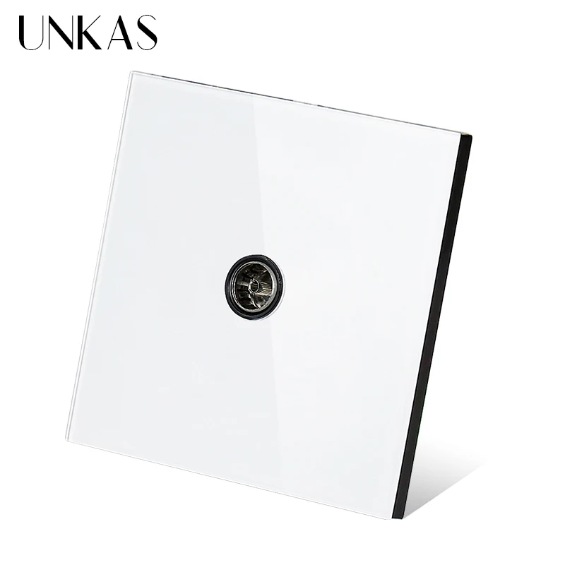 UNKAS серая Роскошная панель из закаленного хрустального стекла ТВ-разъем для