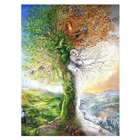 Полноформатнаякруглая живописная алмазная живопись с деревом, мозаика, вышивка крестиком, картина стразы, спальня FH948