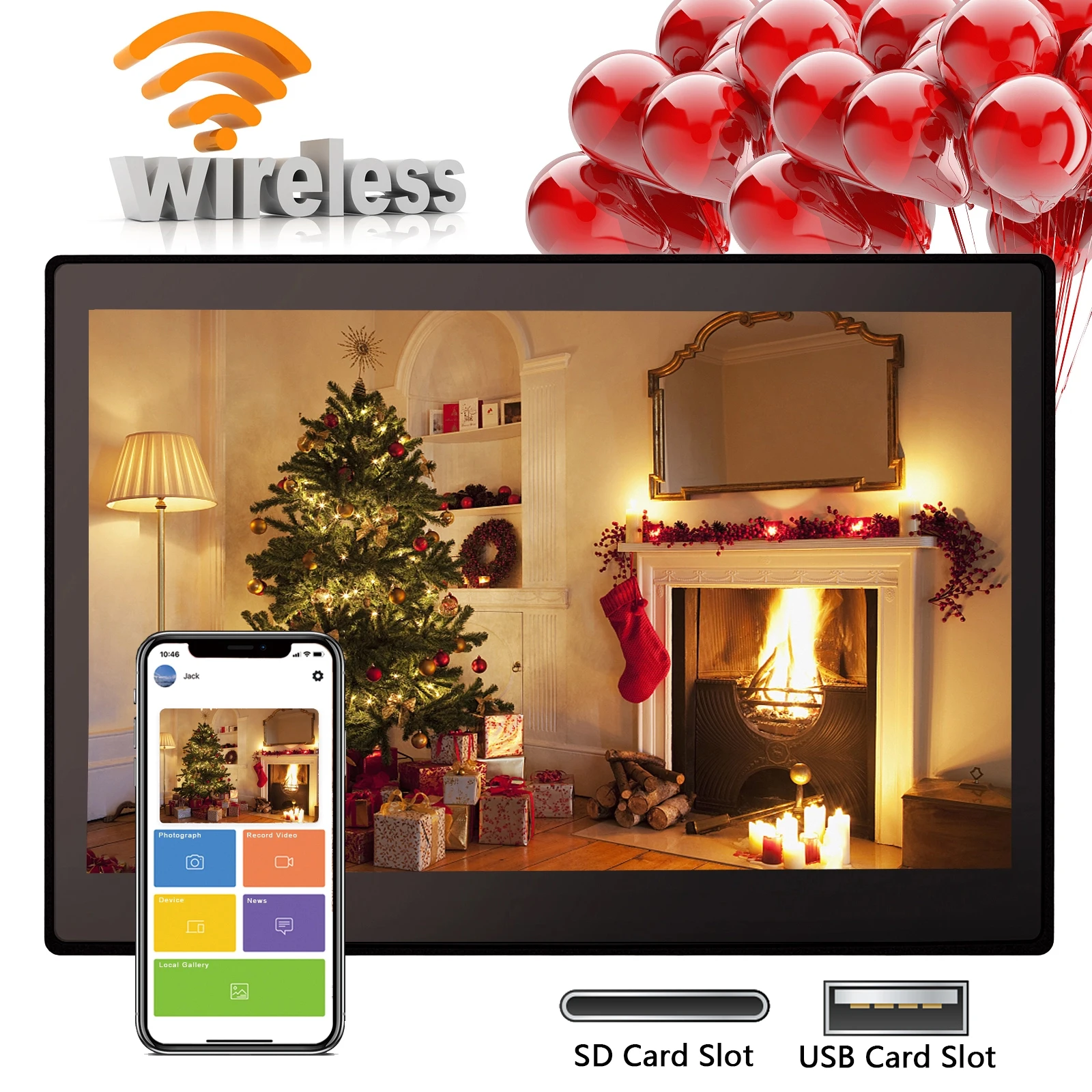 10 1 дюймовый IPS HD сенсорный экран 1280*800 цифровая фоторамка Bluetooth WIfi плеер MP3 MP4