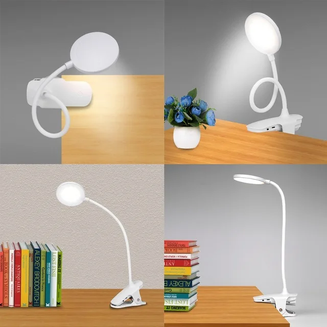 

LED table lamp learning Desk lamp Eye protection clip dimmable USB touch switch 3 modes Rechargeable study light Table Lighting