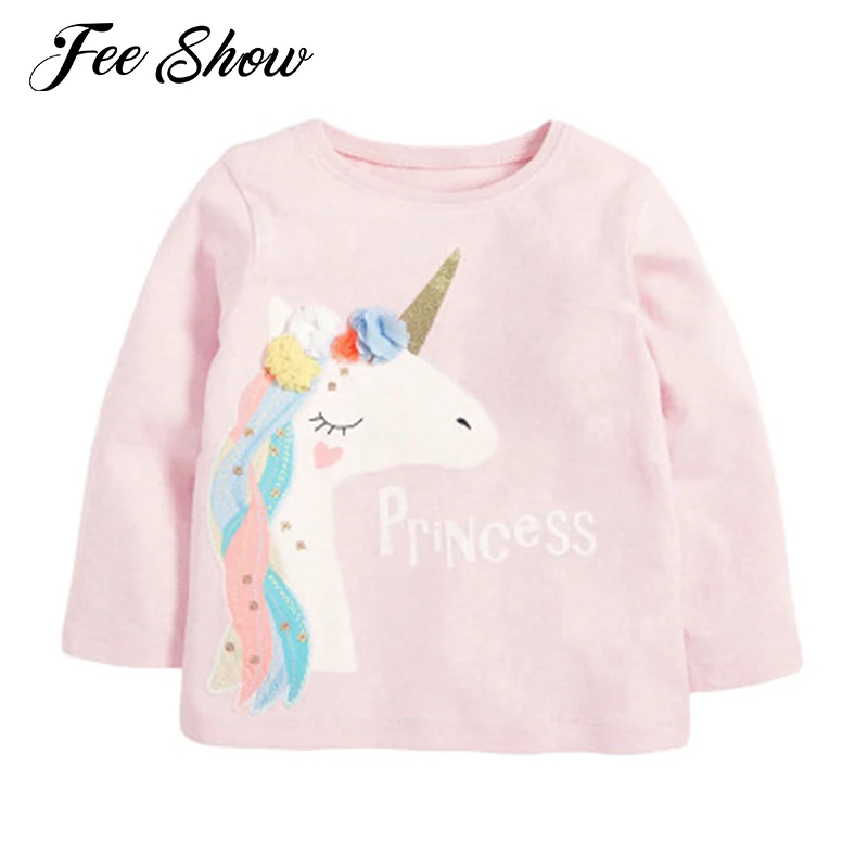 

Kids Girls Autumn Long Sleeves T-Shirts Tops Outfit Round Neck Letters Pattern Printed Cartoon Top Children Casual Streetwear